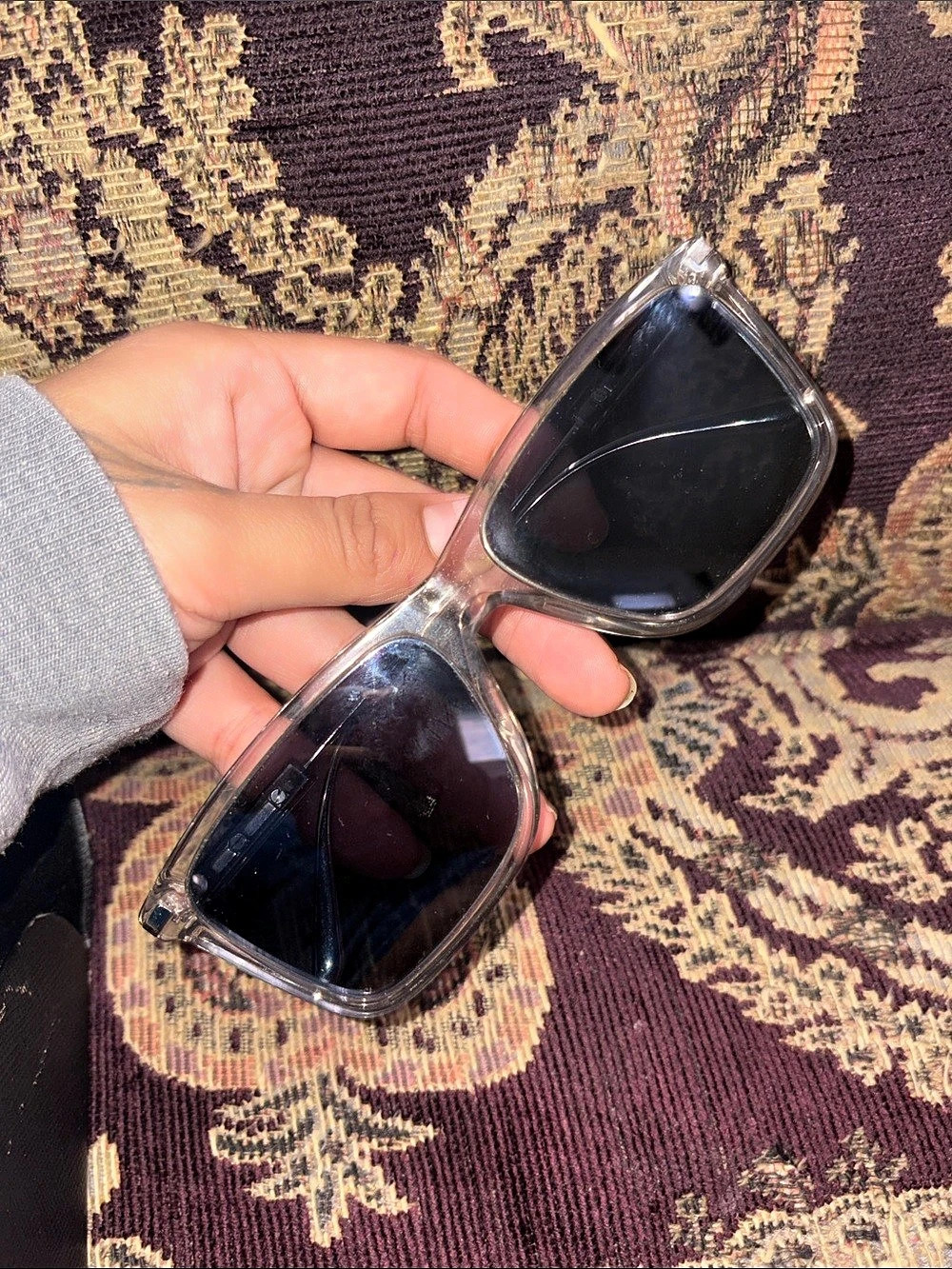 Prada Saffiano Leather Sunglasses Hard Case Clear & Black